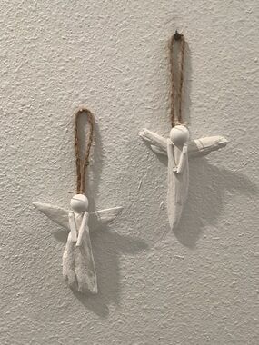 Driftwood Art , Pair of Driftwood Angels , Angel Art , Angel Ornaments, Wall Art